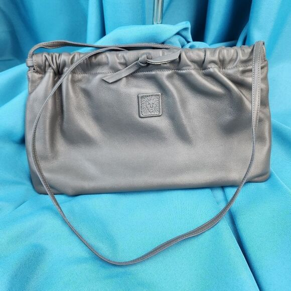 🔹️Anne Klein Gray Leather Clutch Purse - Picture 3 of 12
